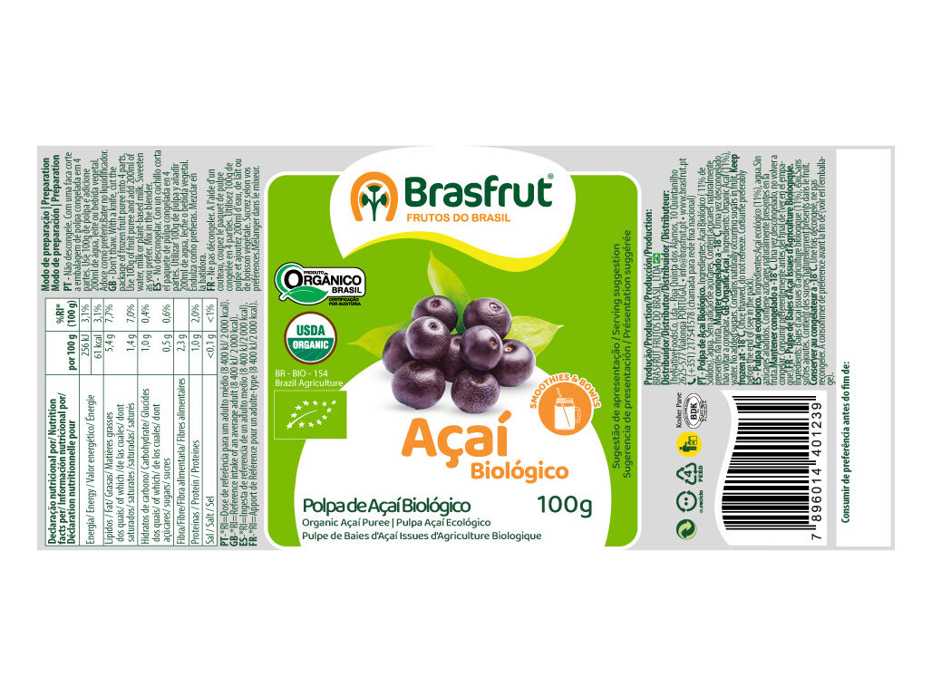 POLPA A&Ccedil;A&Iacute; BIO BRASFRUT 100 G image number 1
