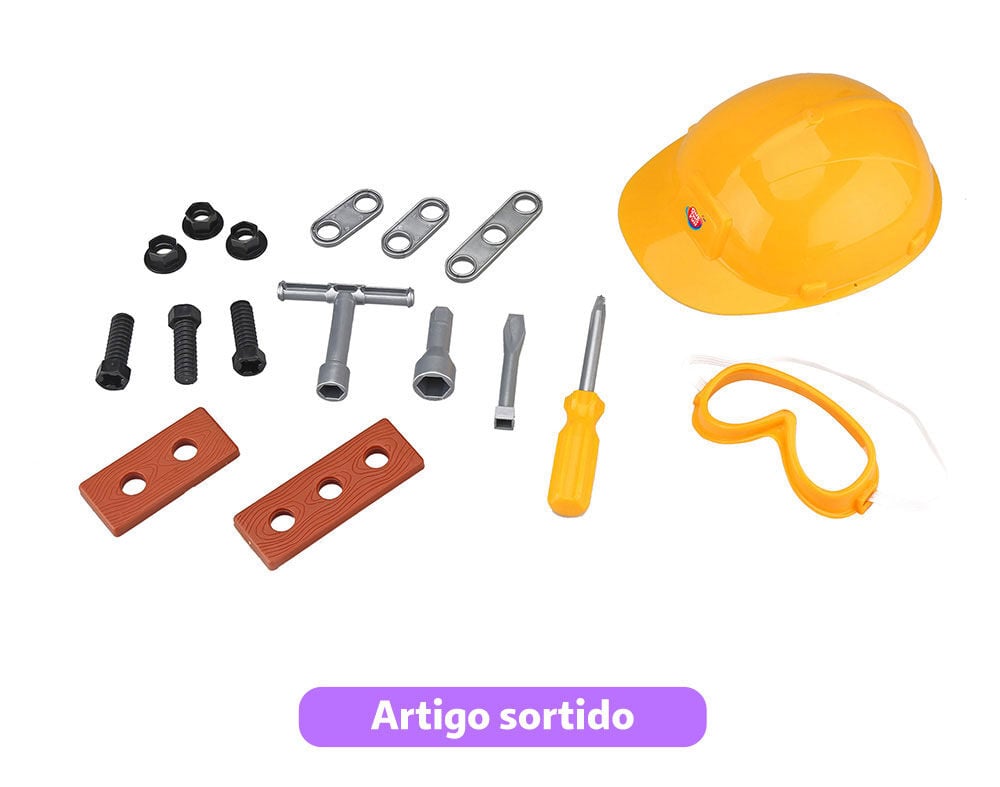 SET CAPACETE + 17 FERRAMENTAS ONE TWO FUN image number 1