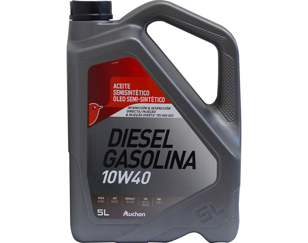 &Oacute;LEO DE MOTOR AUCHAN SEMI-SINT&Eacute;TICO 10W40 GASOLINA/DIESEL 5L