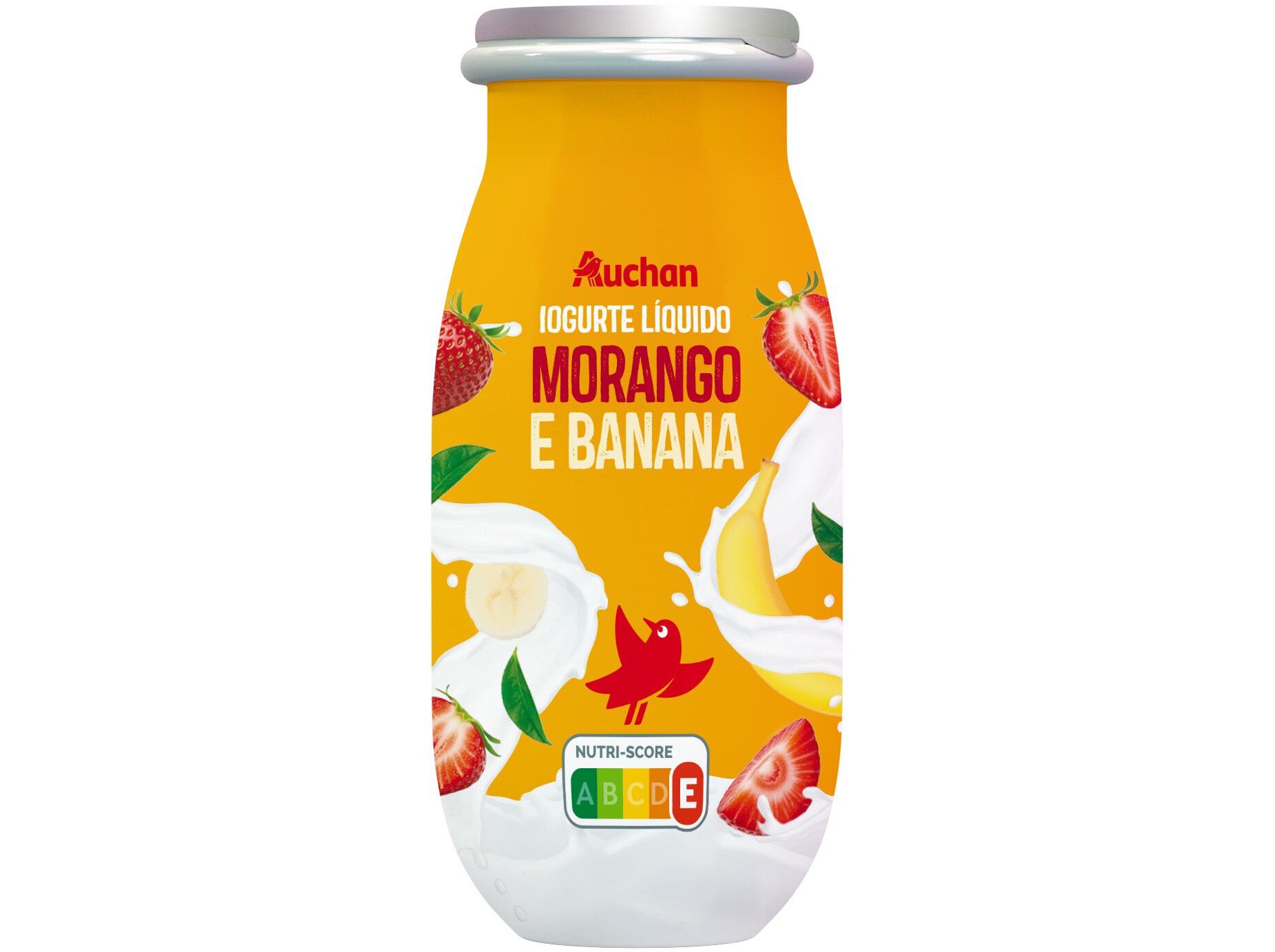 IOGURTE L&Iacute;QUIDO AUCHAN MORANGO E BANANA 100G image number 0
