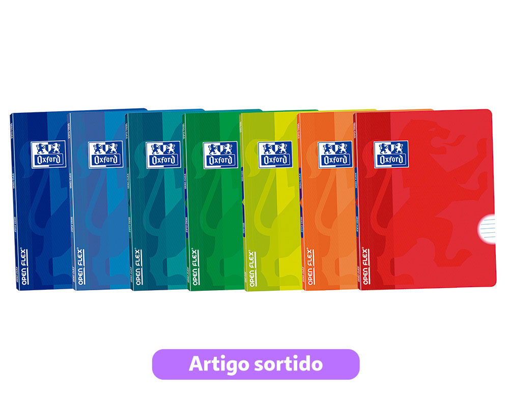 CADERNO AGRAFADO A4 PAUTADO OXFORD 48 FOLHAS CORES SORTIDAS