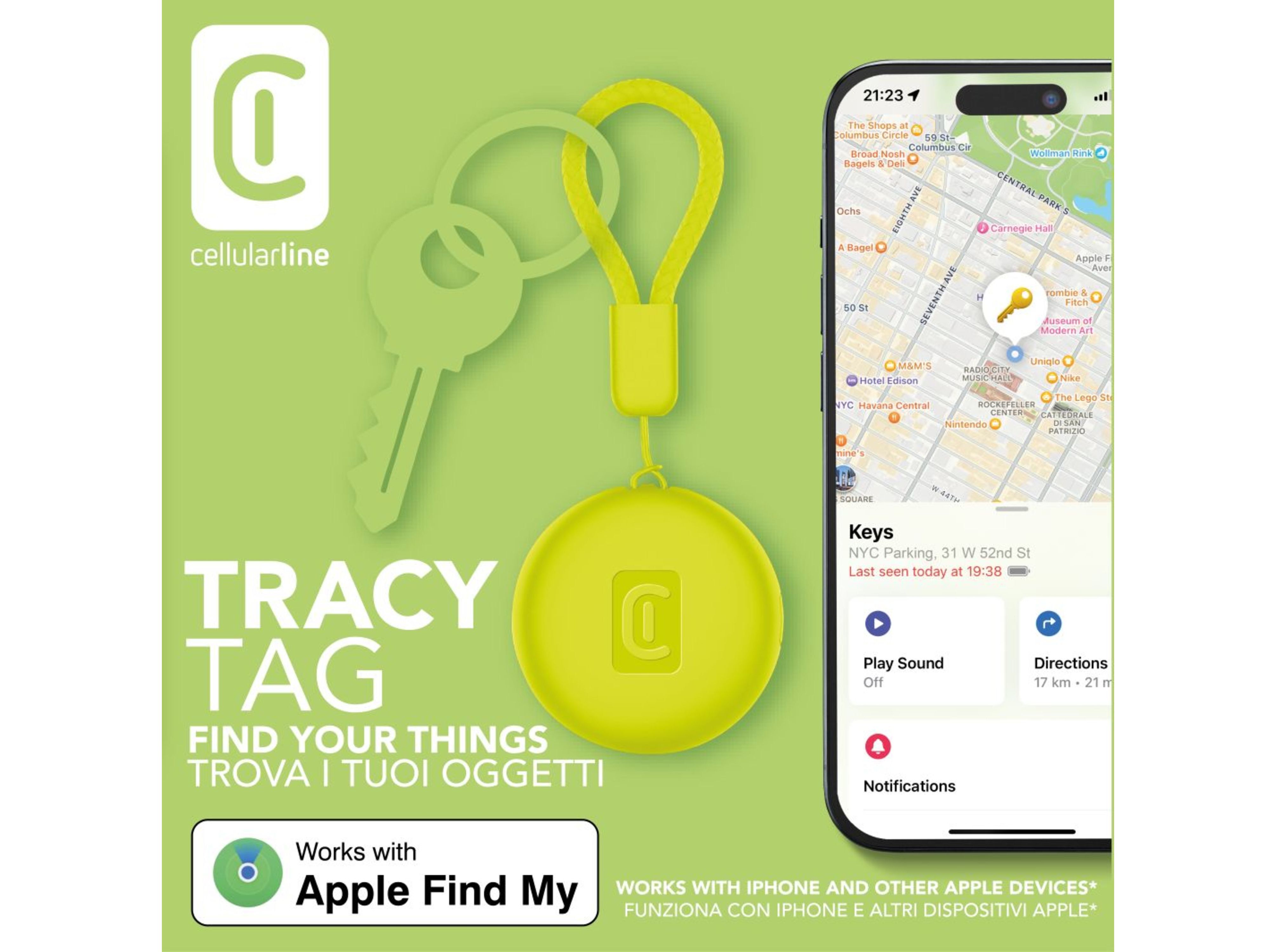 LOCALIZADOR CELLULARLINE TRACY TAG IOS LIMA image number 1