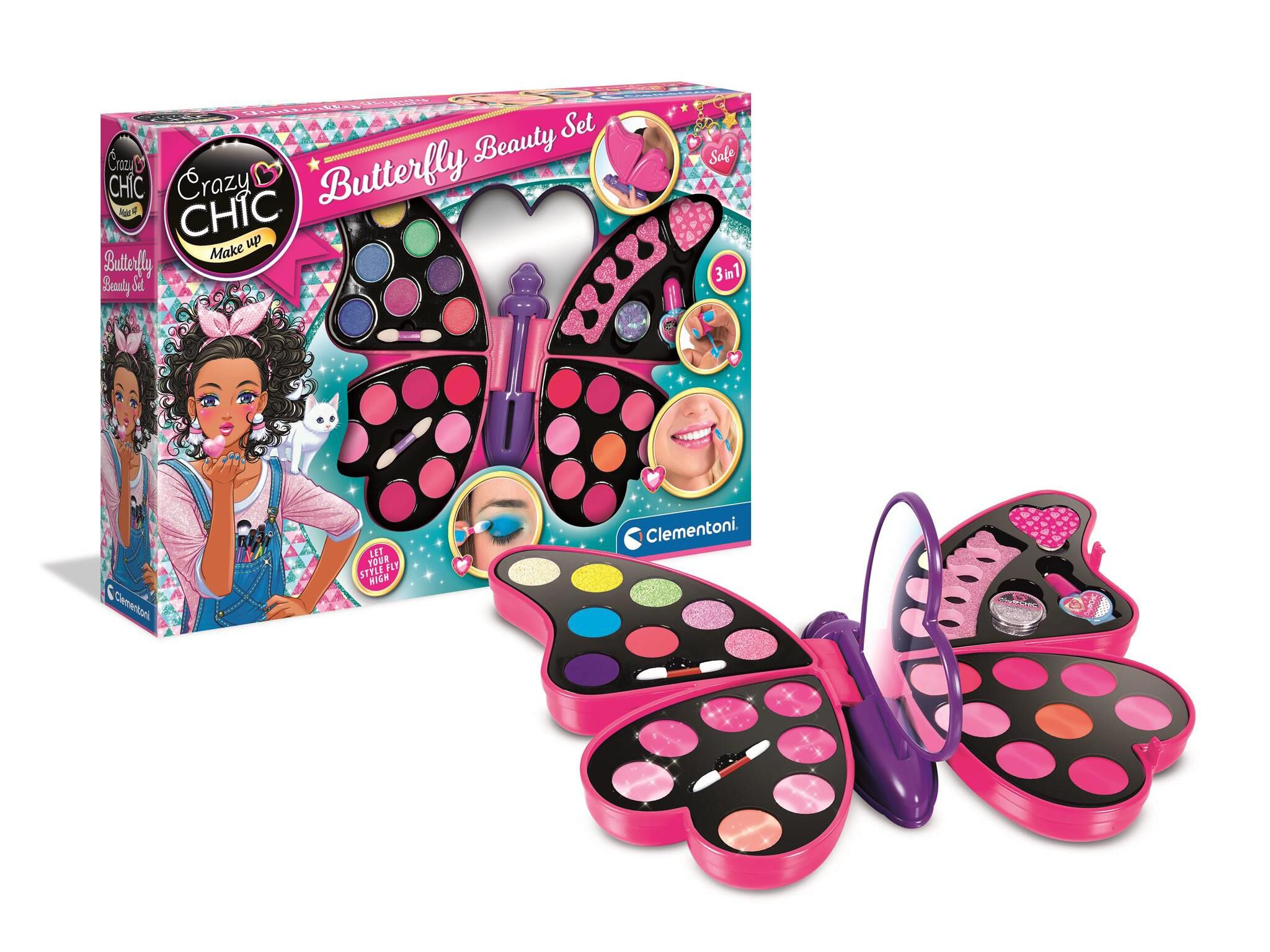 ESTOJO MAQUILHAGEM BORBOLETA CRAZY CHIC