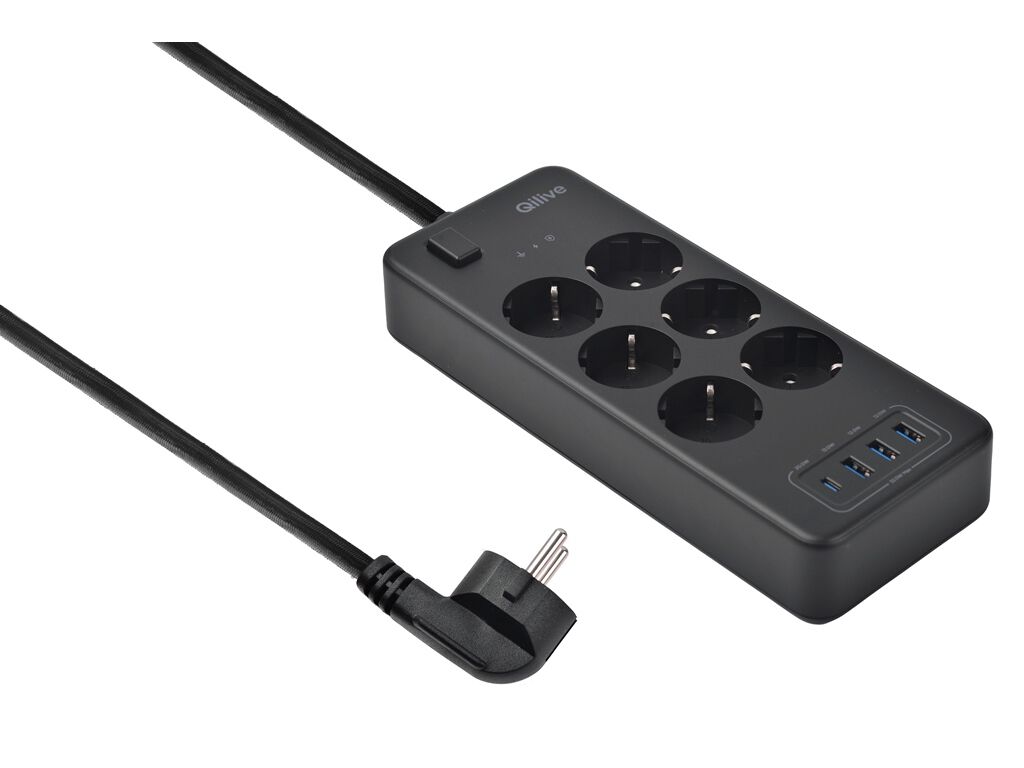 TOMADA M&Uacute;LTIPLA QILIVE 600142966 6 TOMAD+4USB (3A+1C) image number 0