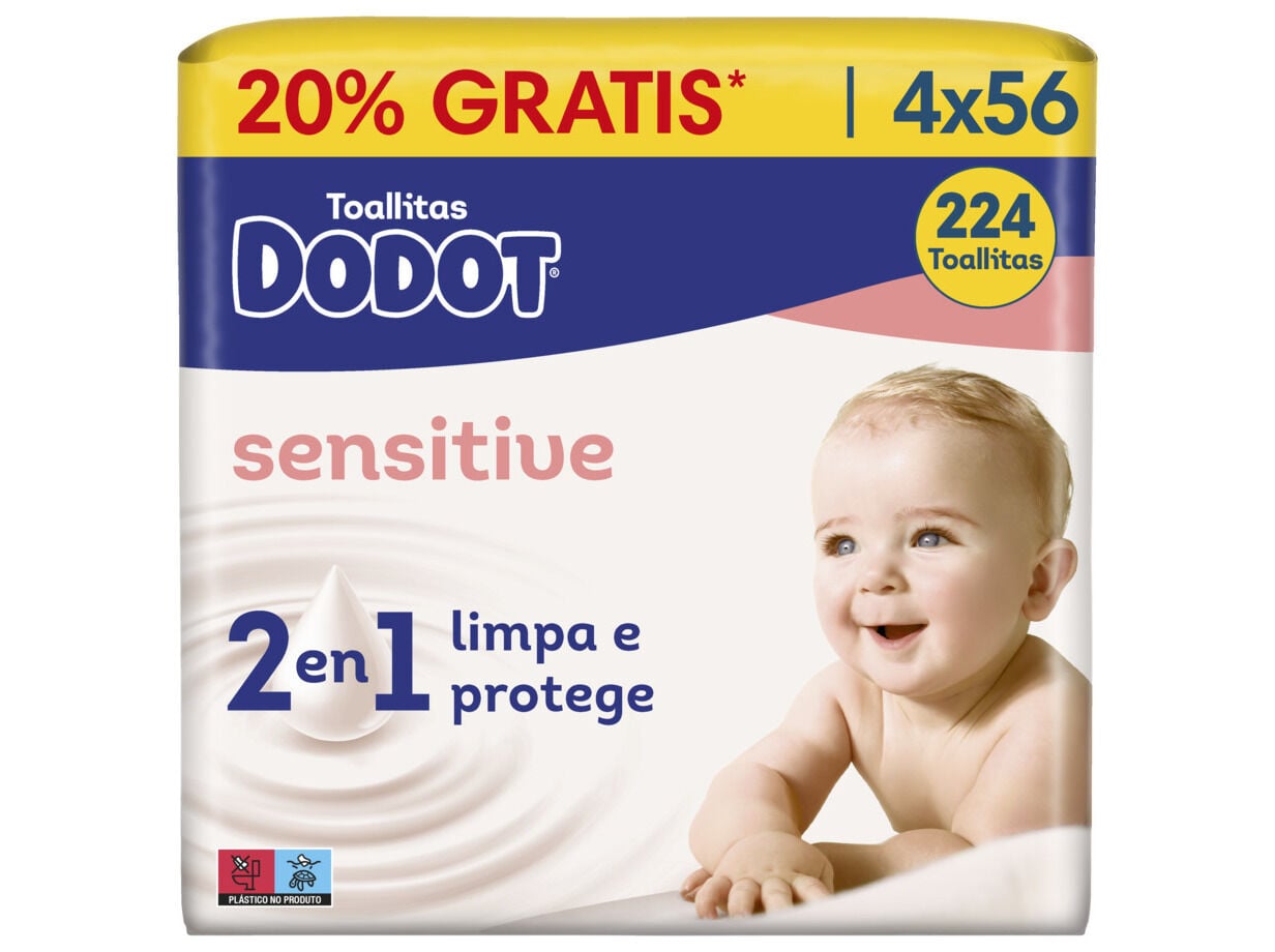 TOALHITAS BEB&Eacute; SENSITIVE DODOT (4X54 UN) 216 UN image number 0