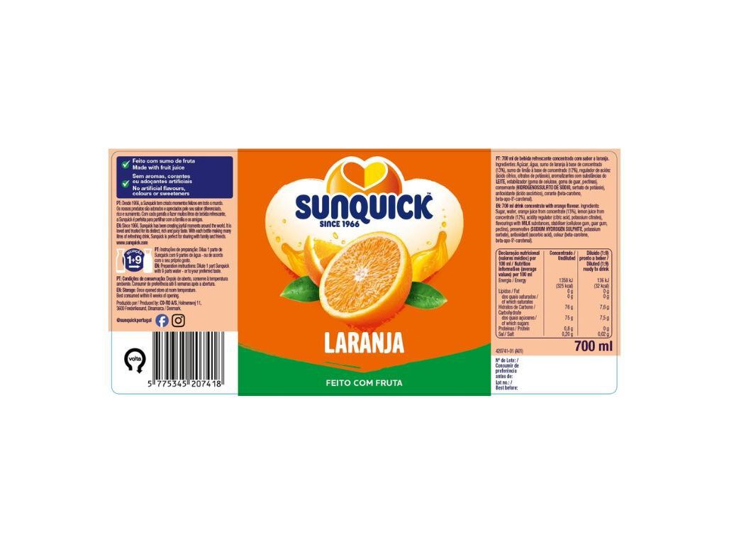 CONCENTRADO SUNQUICK LARANJA 0.70L (SDR) image number 1