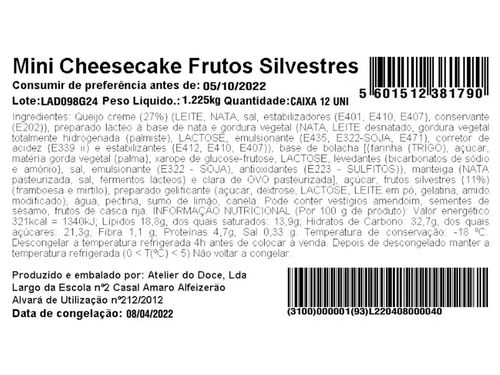 MINI CHEESE CAKE FRUTOS SILVESTRES 100 GR ATELIER DOCE image number 1