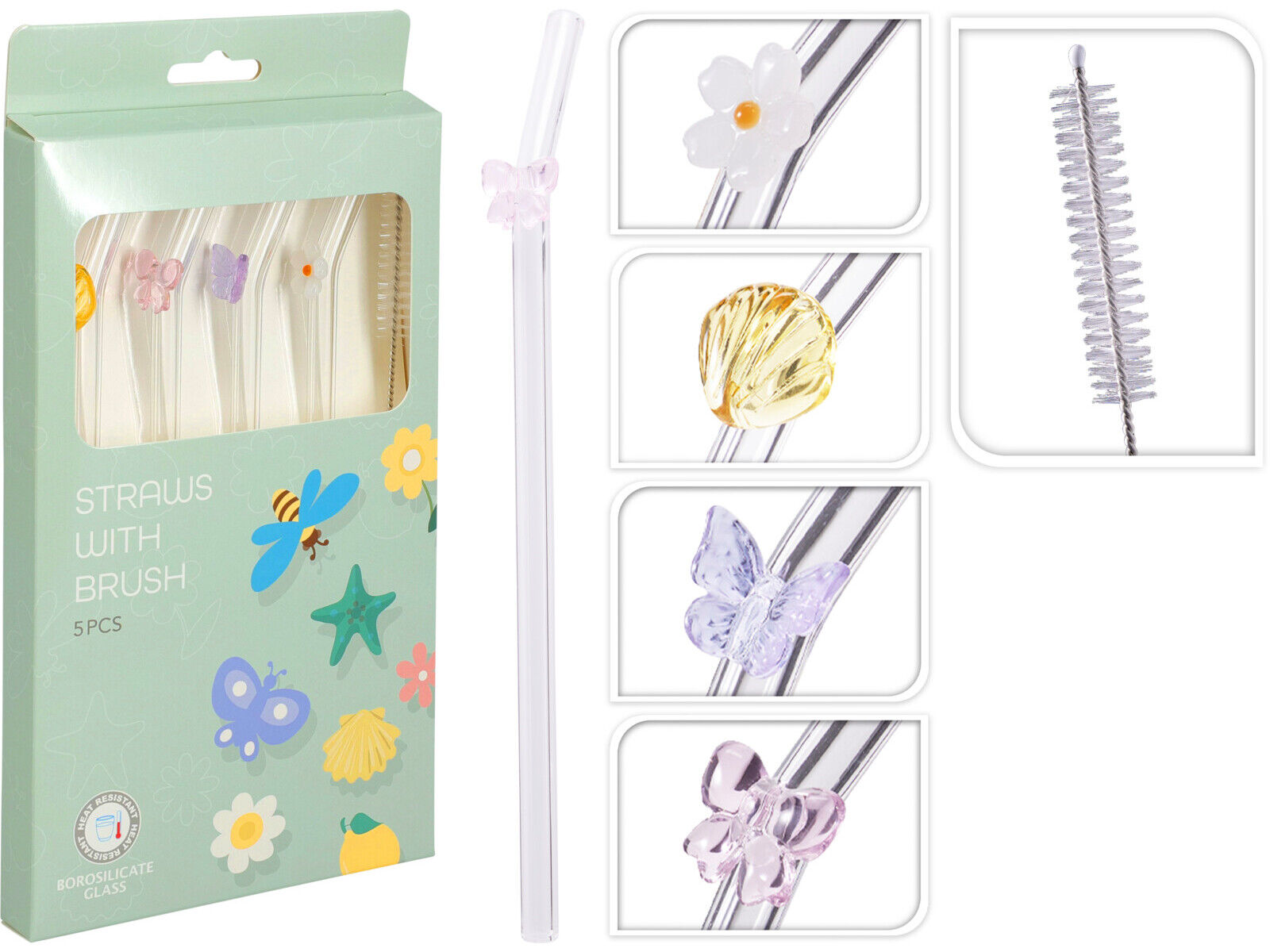 CONJUNTO DE PALHINHAS 20CM 5 PE&Ccedil;AS