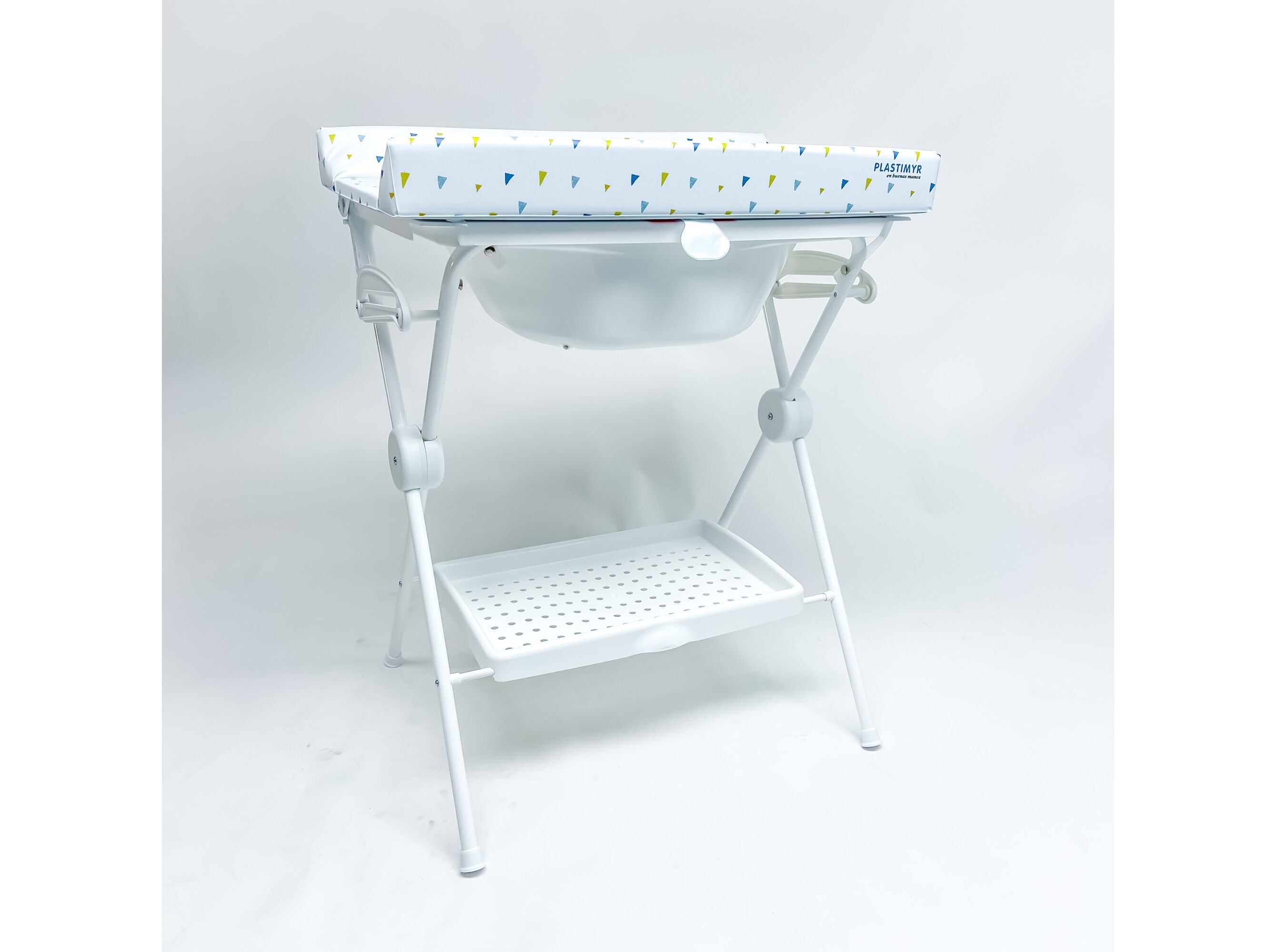 BANHEIRA COM MUDA FRALDAS PLASTIMYR AMARELO E AZUL