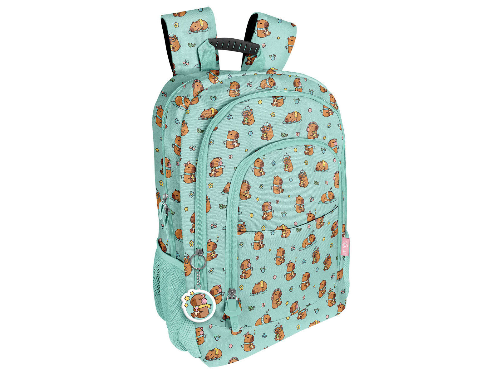 MOCHILA GRANDE MITOS CAPIVARA COM 3 FECHOS 29X43X13CM image number 0