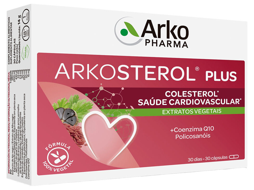 Arkopharma Arkosterol Plus Suplemento Alimentar, 30 Cápsulas, Coenzima Q10