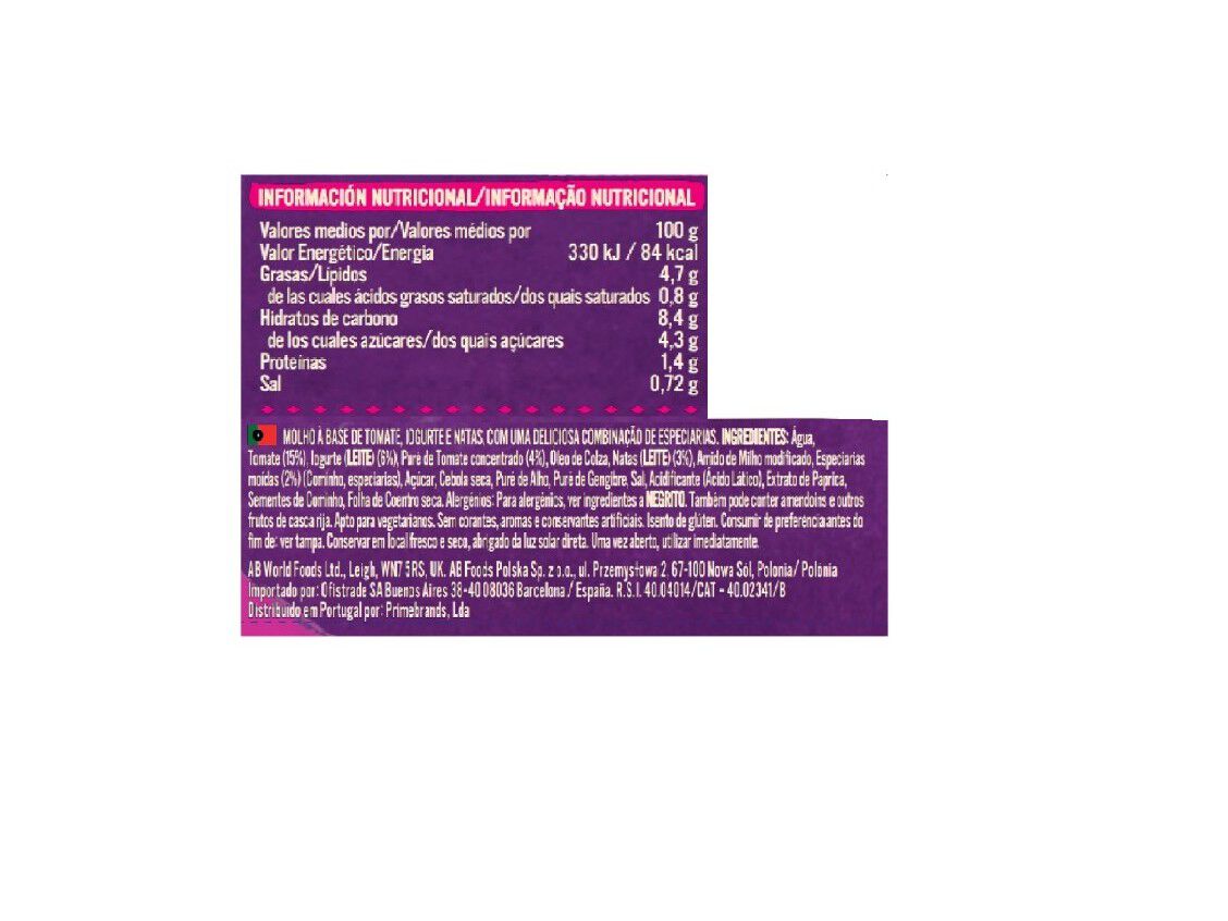 MOLHOS PATAKS TIKKA MASALA 450G image number 1