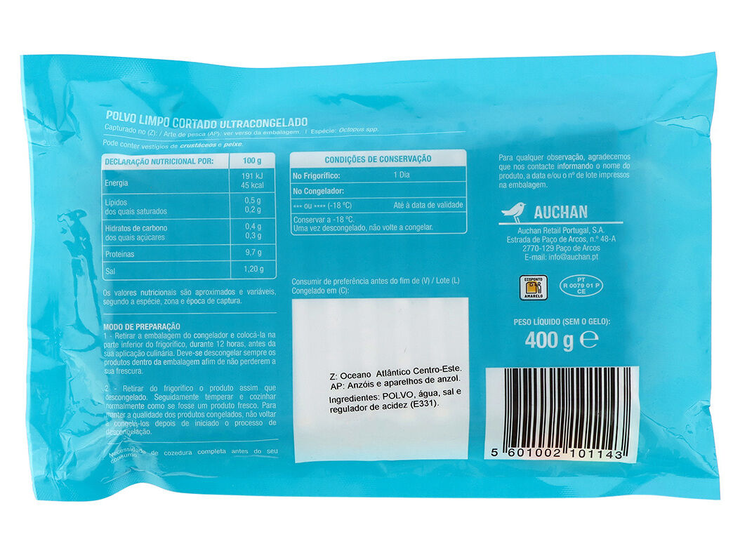 POLVO AUCHAN LIMPO CORTADO 400G image number 1