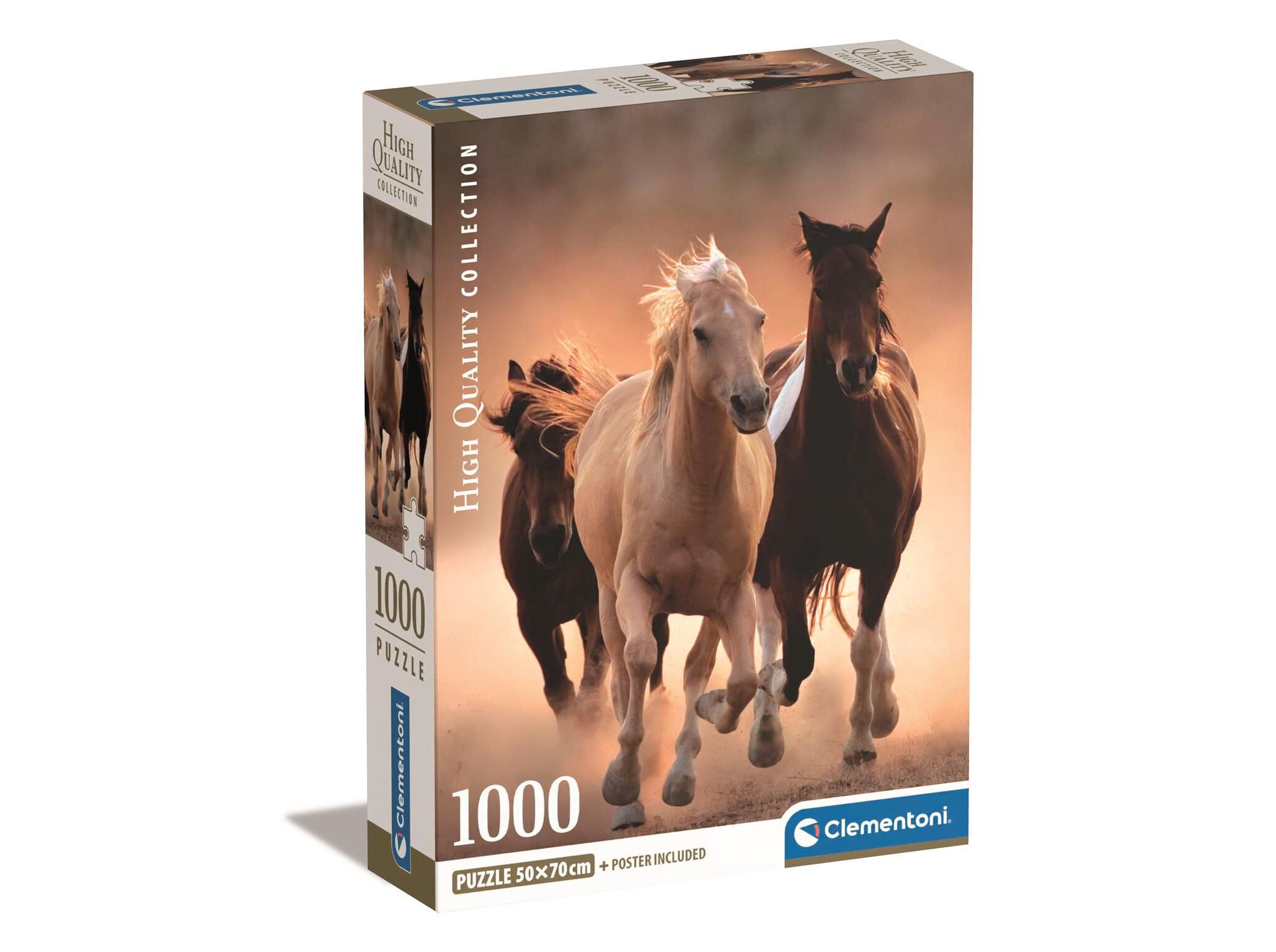 PUZZLE HORSES CLEMENTONI 1000 PE&Ccedil;AS image number 0