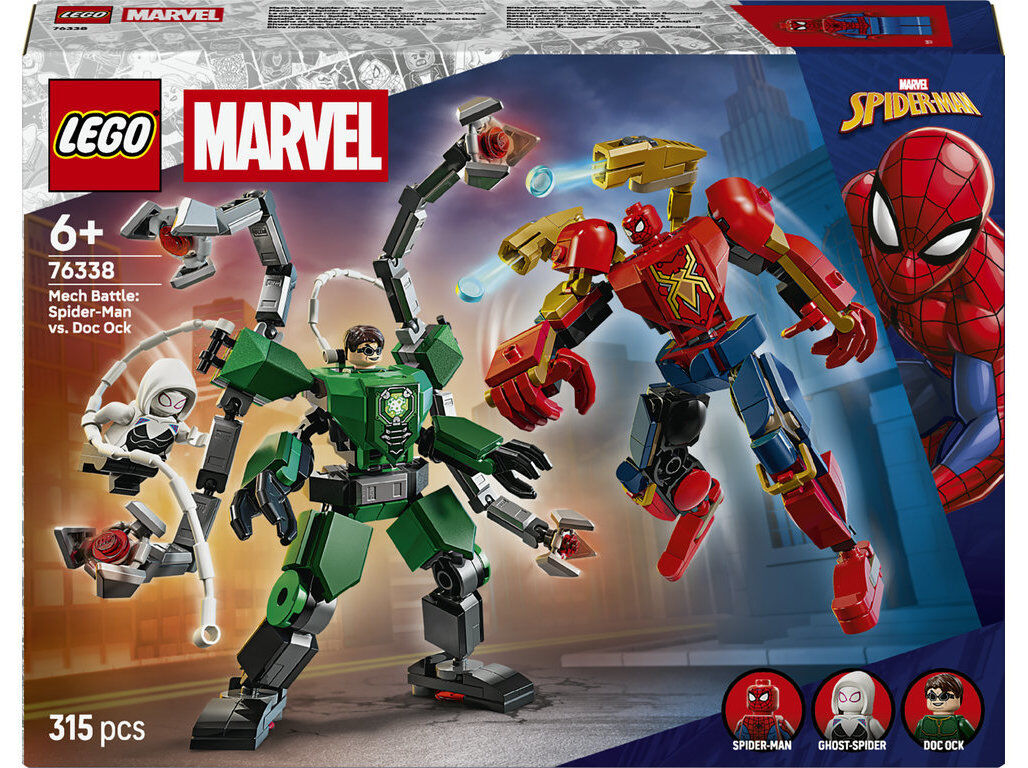 BATALHA DE ROB&Ocirc;S: SPIDER LEGO SUPER HEROES MARVEL 76338