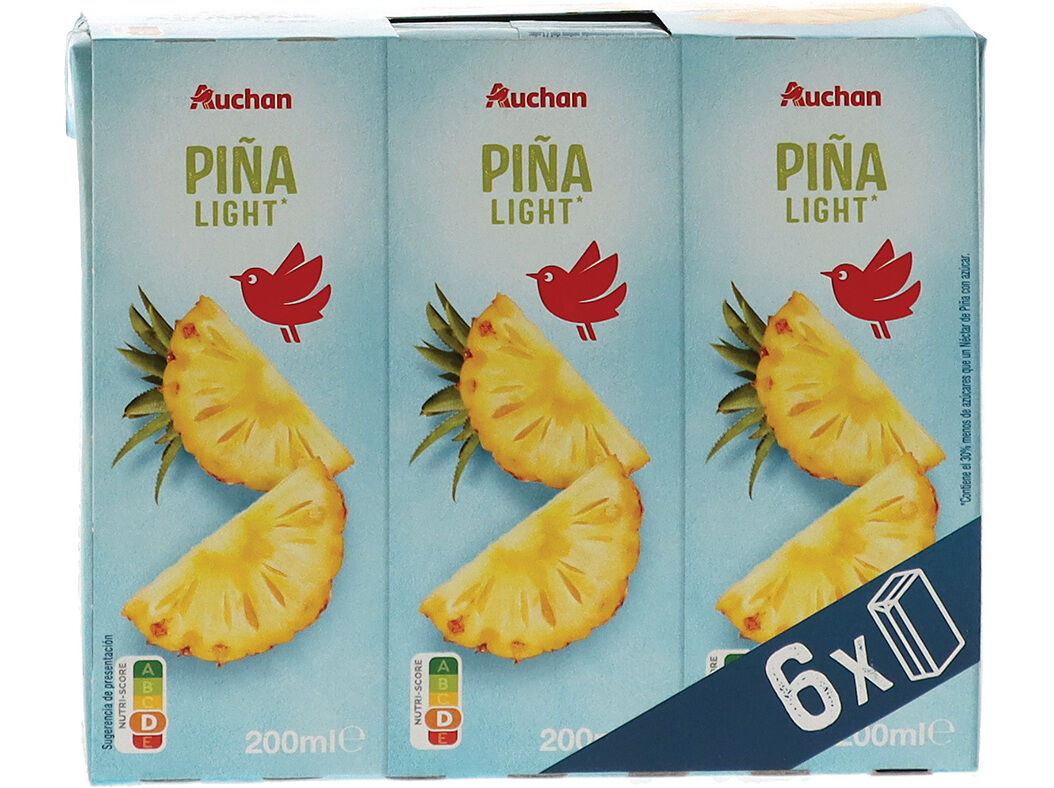 N&Eacute;CTAR AUCHAN ANAN&Aacute;S LIGHT 6X200ML image number 1