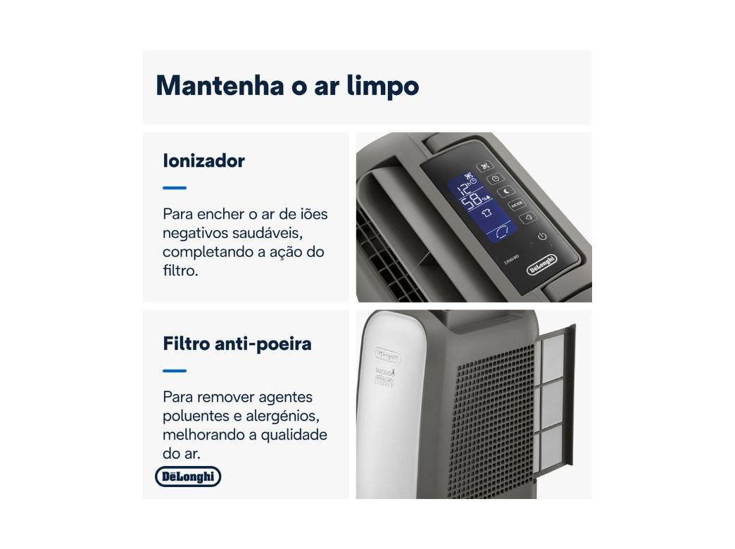 DESUMIDIFICADOR DELONGHI DNS80 CINZA (20L/DIA) image number 3