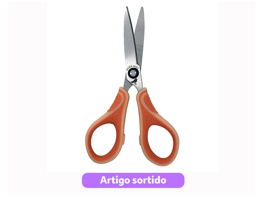 TESOURA SIM&Eacute;TRICA AUCHAN BI-MATERIAL 15CM CORES SORTIDAS image number 1