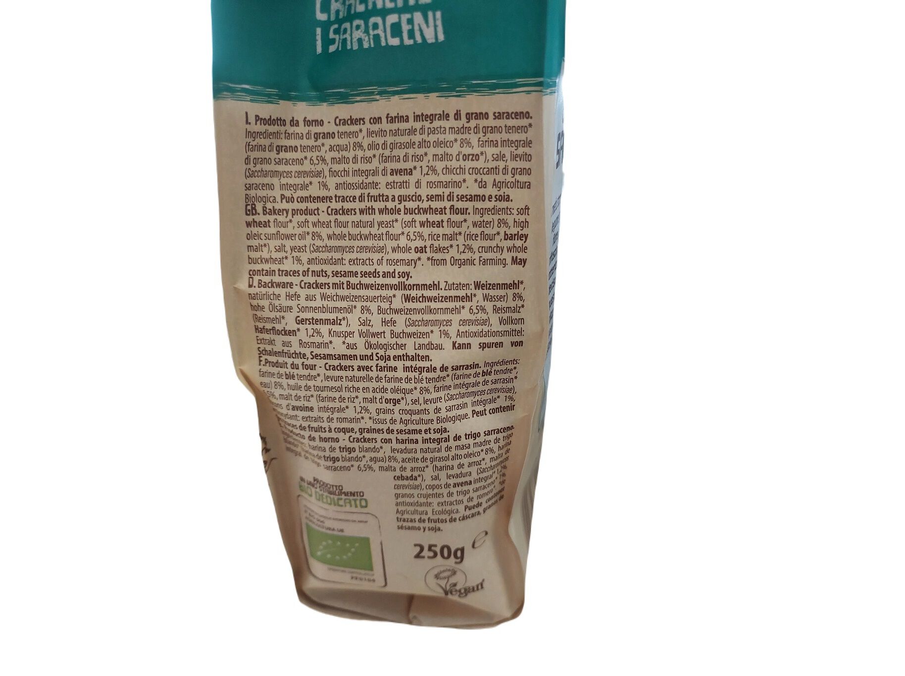 CRACKERS YUKYBIO TRIGO SARRACENO BIO 250G image number 1