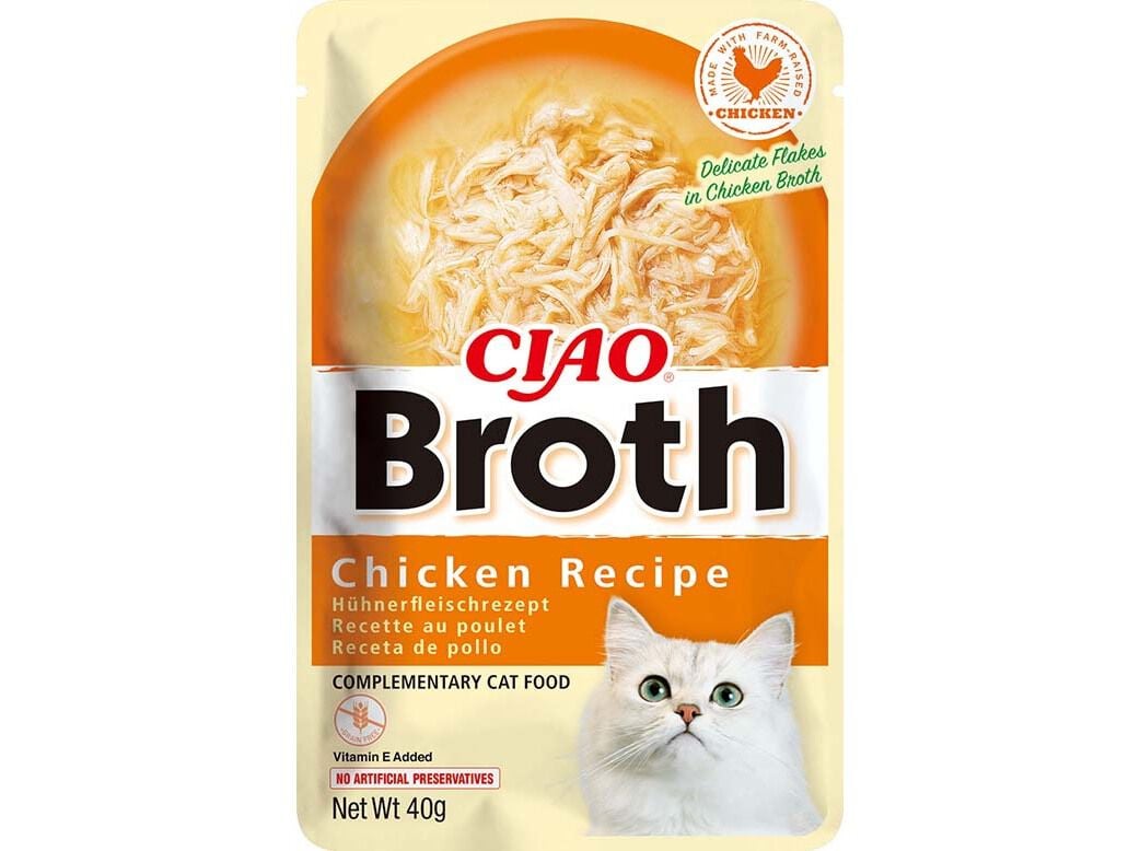 COMIDA H&Uacute;MIDA GATO CIAO BROTH FRANGO 40G image number 0