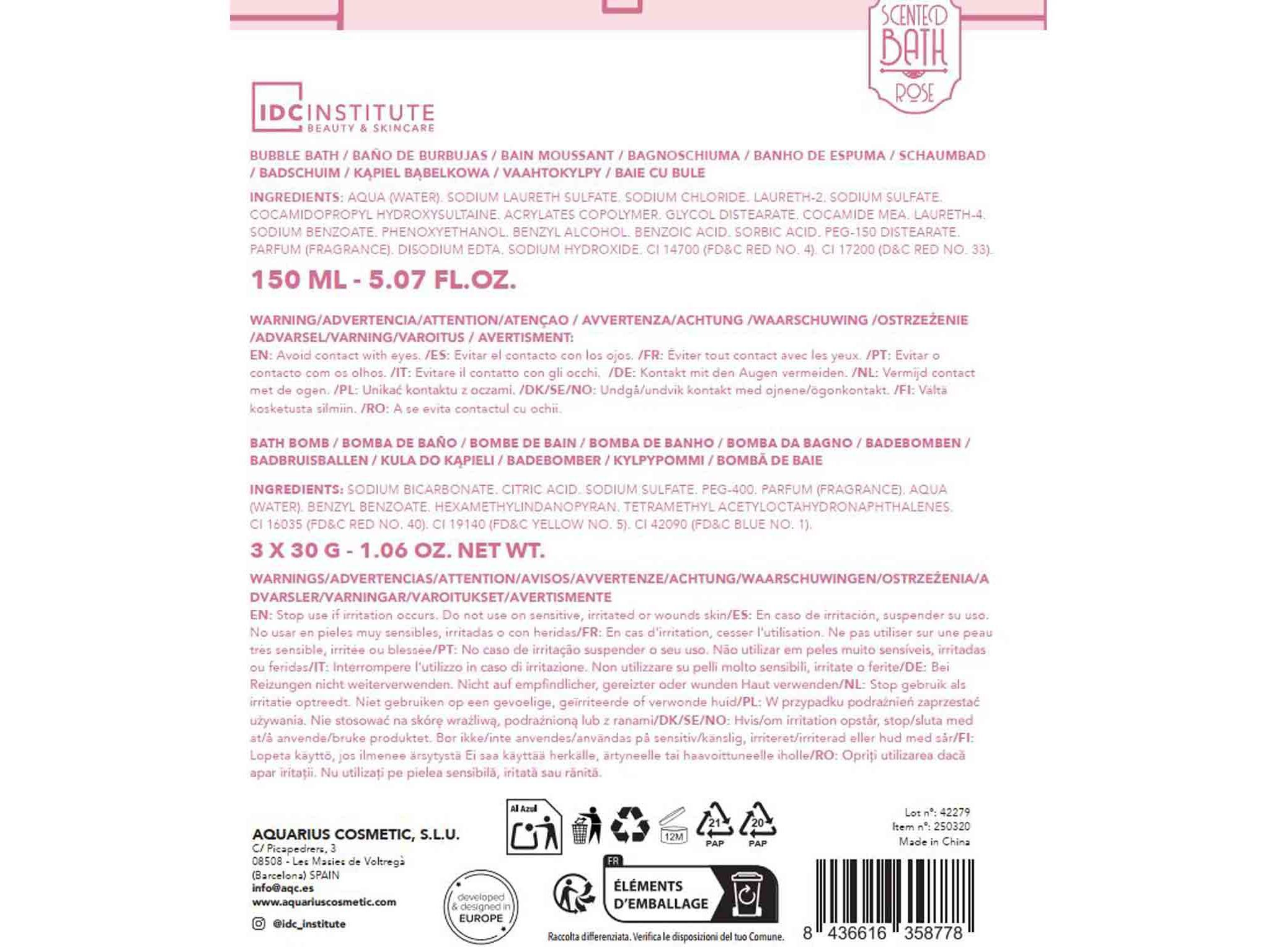 SET BANHO ROSA IDC INSTITUTE BUBBLE BATH image number 1