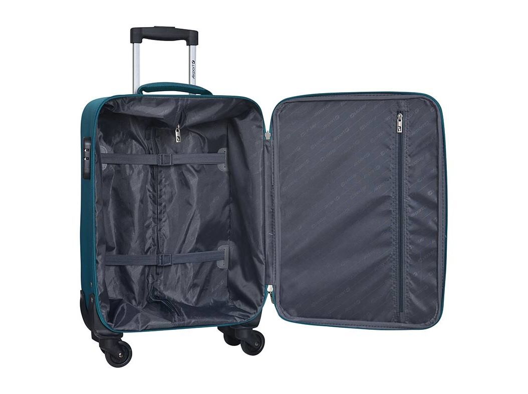 MALA DE CABINE FLEX&Iacute;VEL AIRPORT VERDE 4 RODAS 55CM image number 2