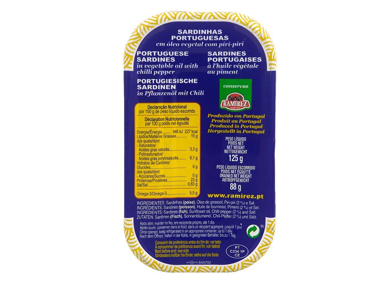 SARDINHA RAMIREZ EM &Oacute;LEO PICANTE 125(88)G image number 1
