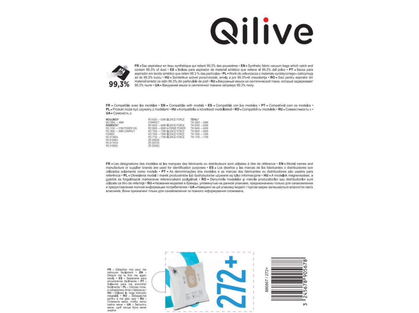 SACOS DE ASPIRADOR QILIVE 272+ PACK 4 image number 2