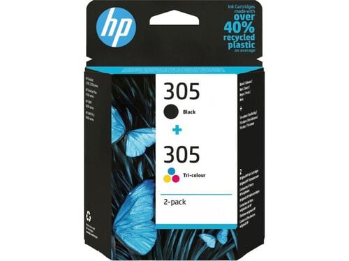 PACK 2 TINTEIROS HP HP305 6ZD17AE PRETO+TRICOLOR image number 0