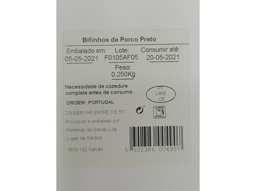 BIFINHOS PORCO PRETO PRODUÇÃO CONTROLADA SKP 250 G