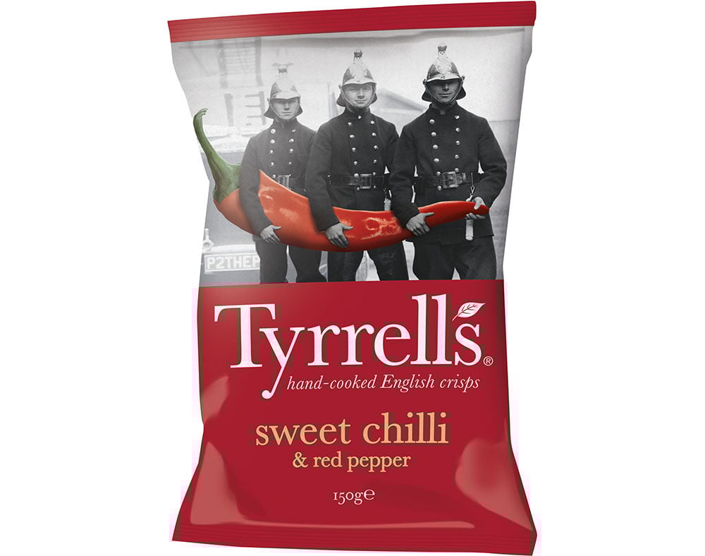 BATATAS TYRRELLS FRITAS CHILLI E PIMENTA VERMELHA 150G