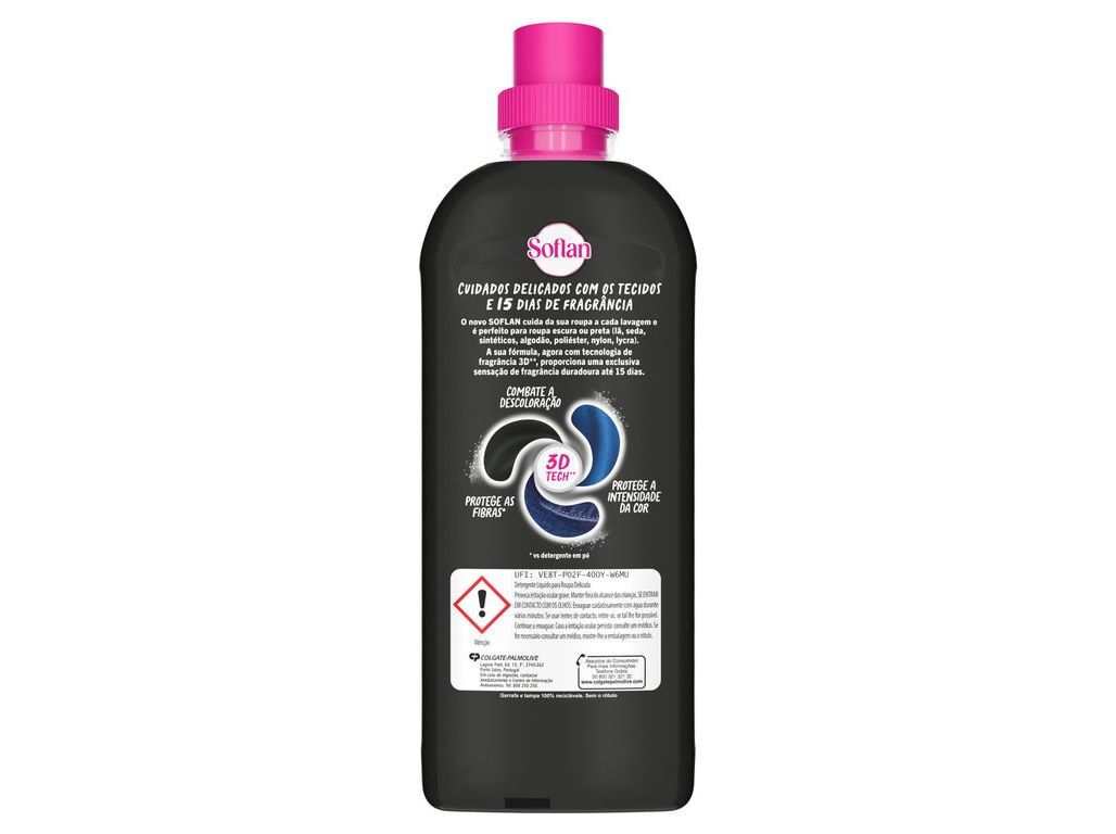 DETERGENTE ROUPA SOFLAN PROTE&Ccedil;&Atilde;O CORES ESCURAS 22D image number 1