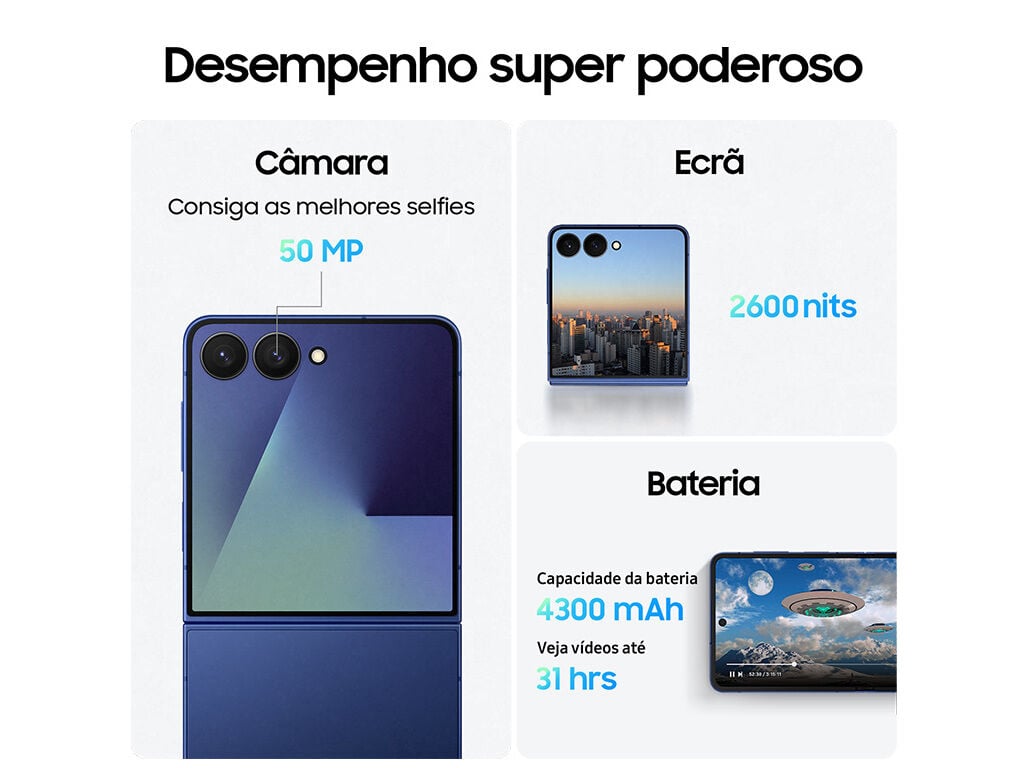 SMARTPHONE SAMSUNG GALAXY Z FLIP 7 256GB AZUL ESCURO image number 4