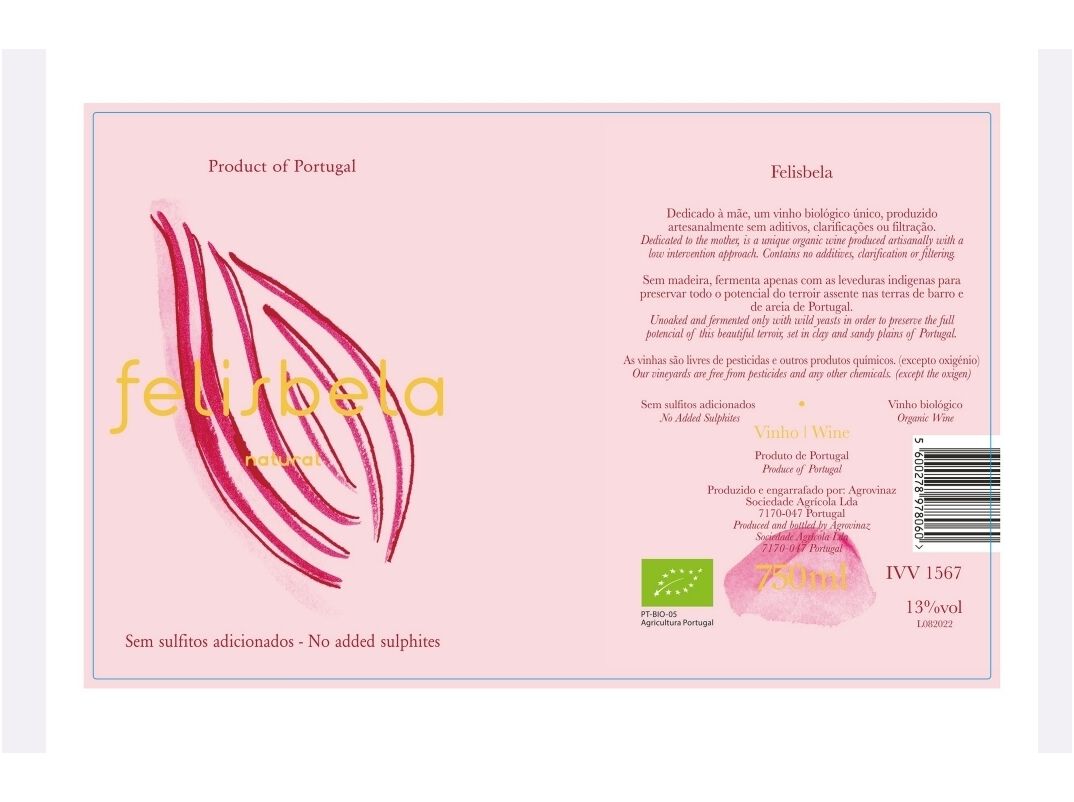 VINHO TINTO FELISBELA SEM SULFITOS BIO 0.75 L image number 1