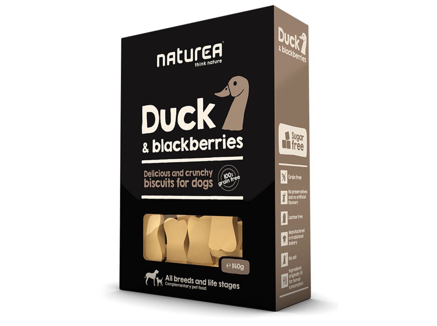 SNACKS C&Atilde;O NATUREA BISCOITOS PATO E AMORA 140G image number 1