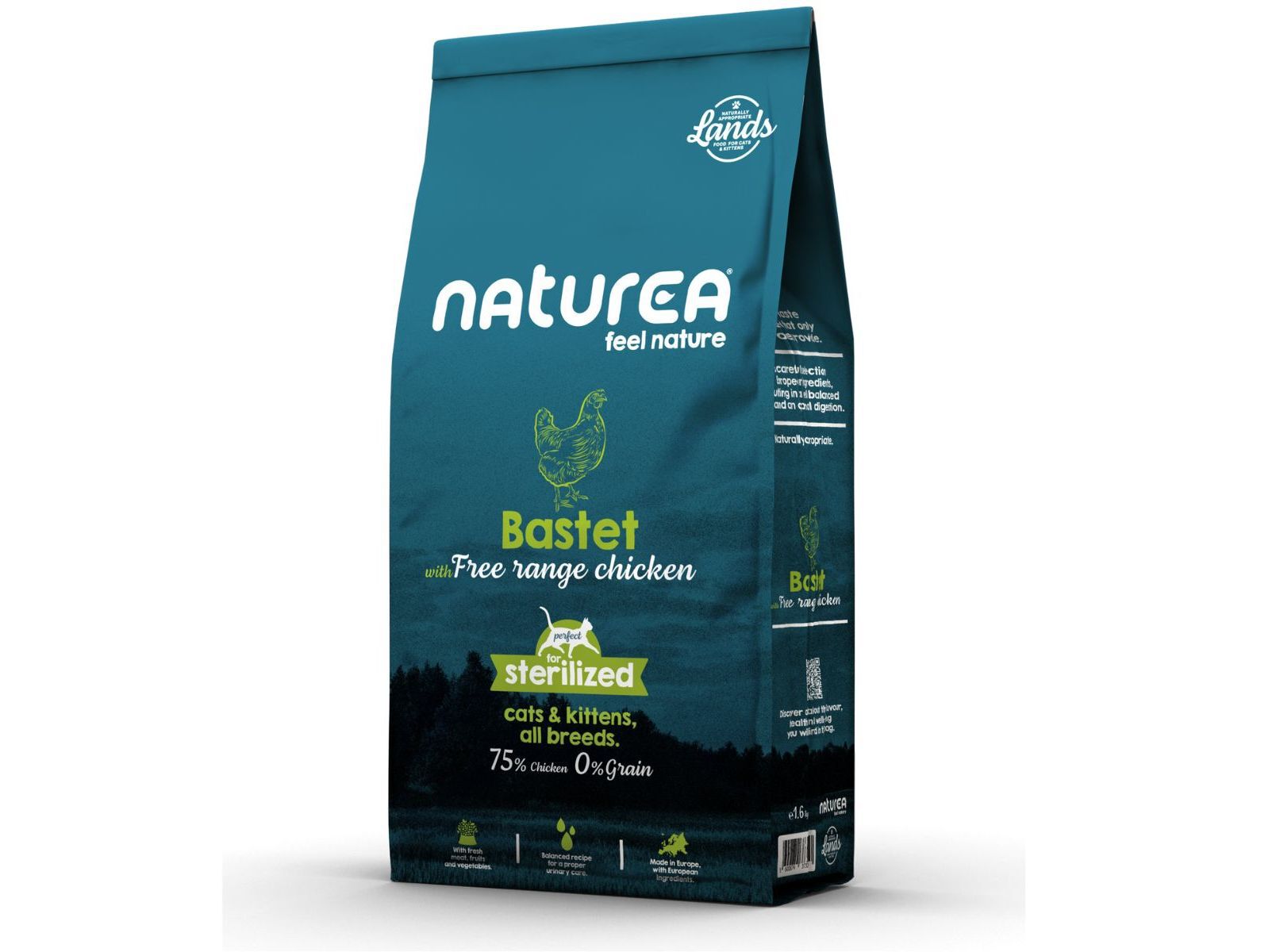 RA&Ccedil;&Atilde;O PARA GATO E GATINHOS NATUREA BASTET FRANGO 1.6KG image number 1