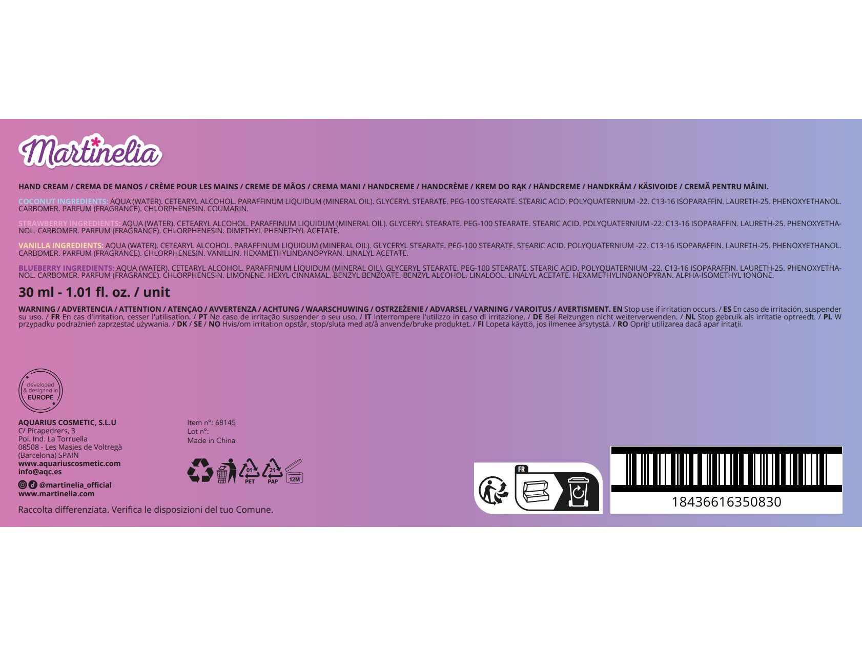 CREME M&Atilde;OS MARTINELIA MAGICAL ANIMALS 30ML image number 4