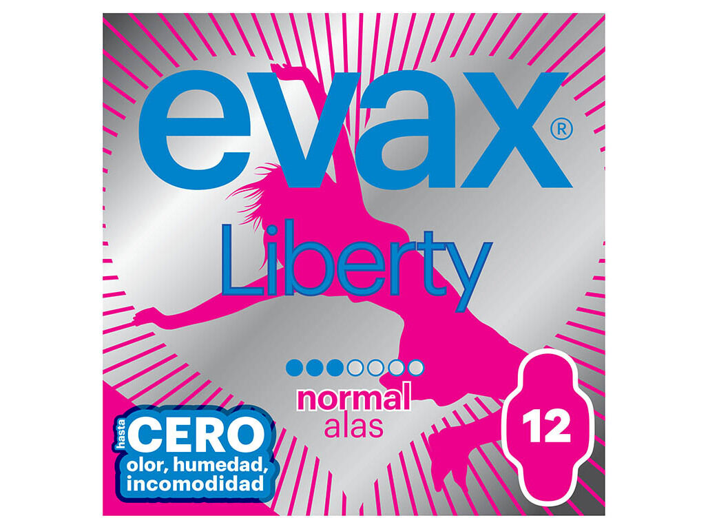 PENSOS HIGI&Eacute;NICOS LIBERTY NORMAL COM ABAS EVAX 12 UN