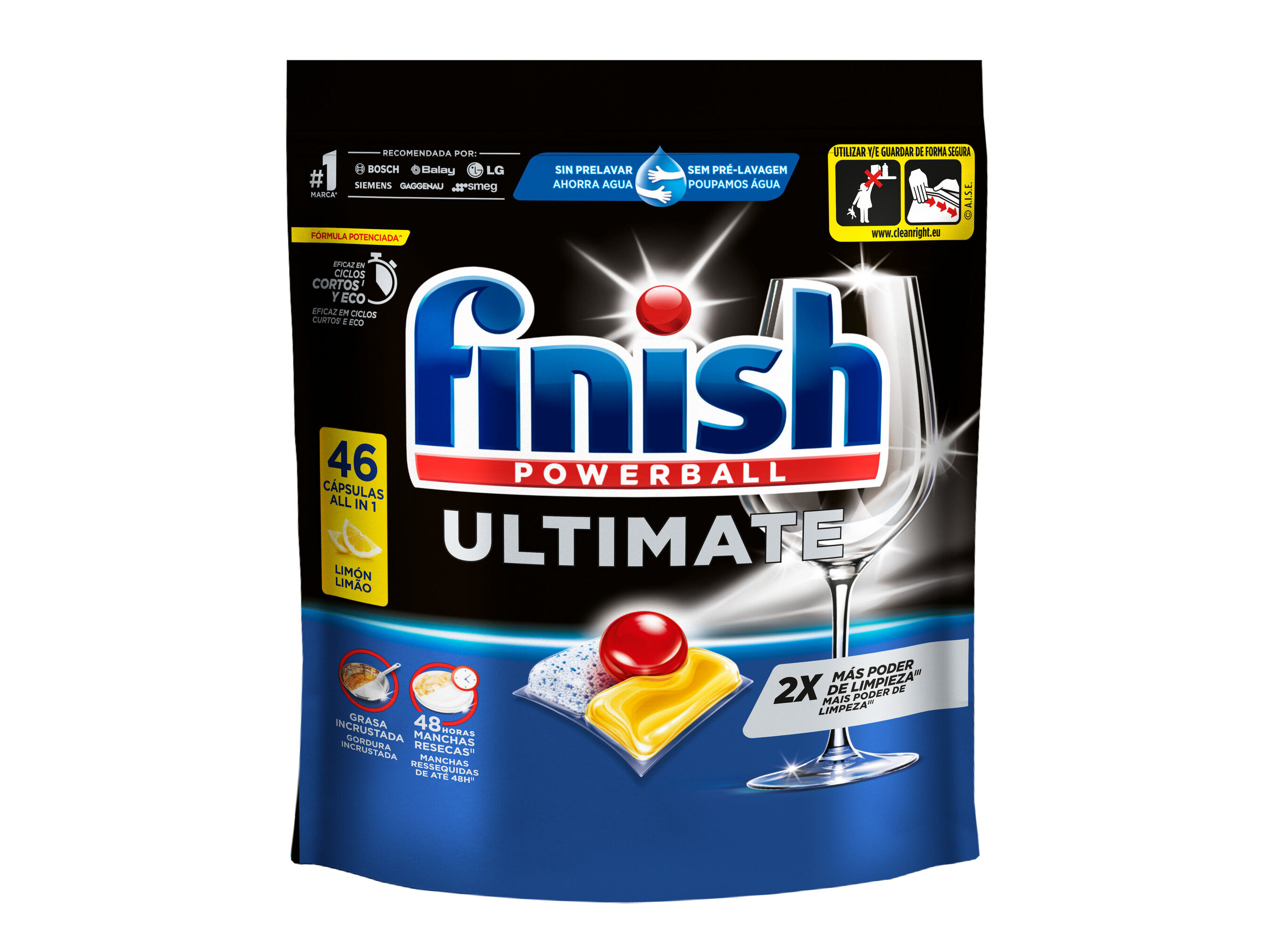 DETERGENTE M&Aacute;QUINA LOI&Ccedil;A FINISH ULTIMATE LIM&Atilde;O 46P image number 0