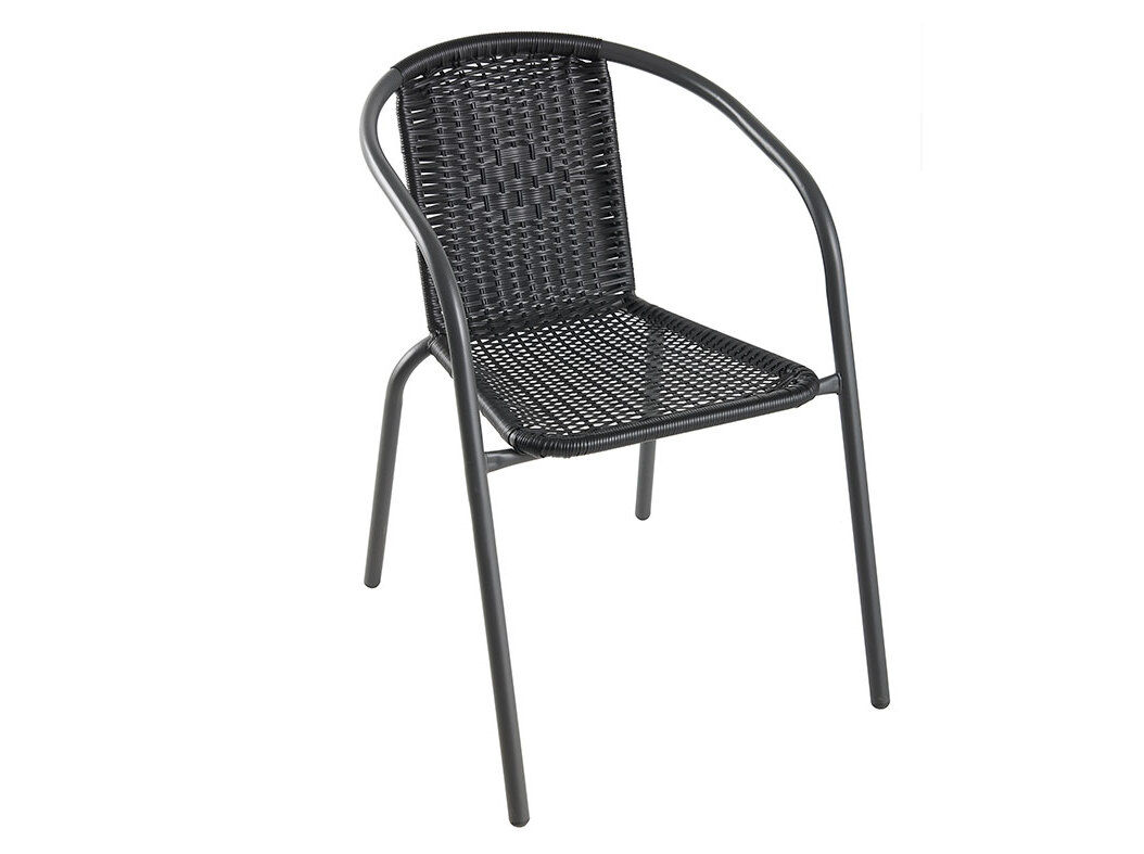 CADEIRA BISTRO GARDENSTAR METAL RATTAN PRETO 58X53X75CM