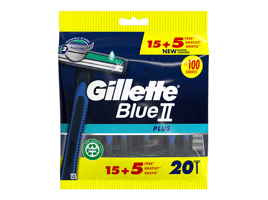 M&Aacute;QUINA DE BARBEAR DESCART&Aacute;VEL BLUEII PLUS GILLETTE 20 UN image number 0