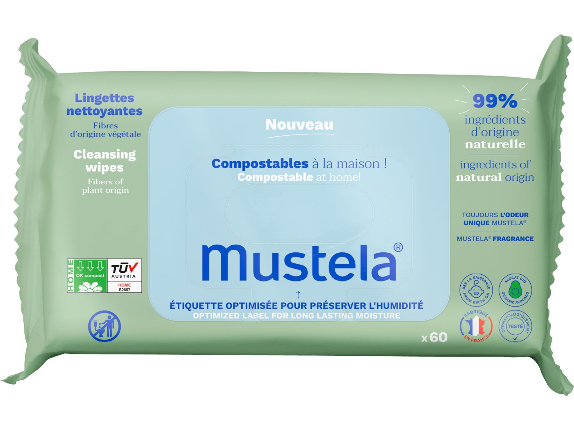 TOALHETES MUSTELA LIMPEZA 60UNIDADES