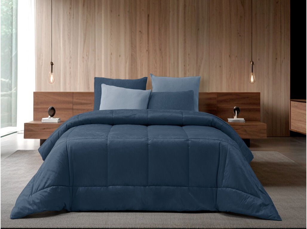 EDRED&Atilde;O VELVET HOMESPECIAL AZUL 240X260CM