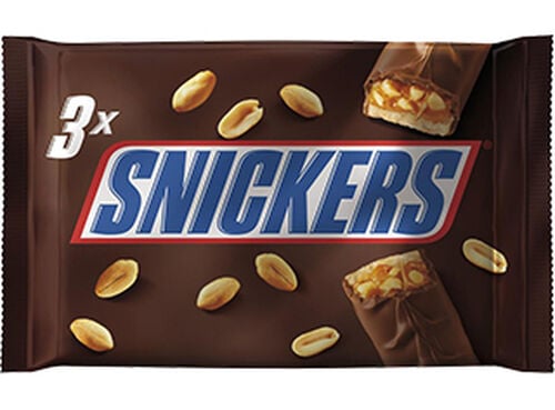 CHOCOLATE SNICKERS SNACK 3 PACK 50G image number 0