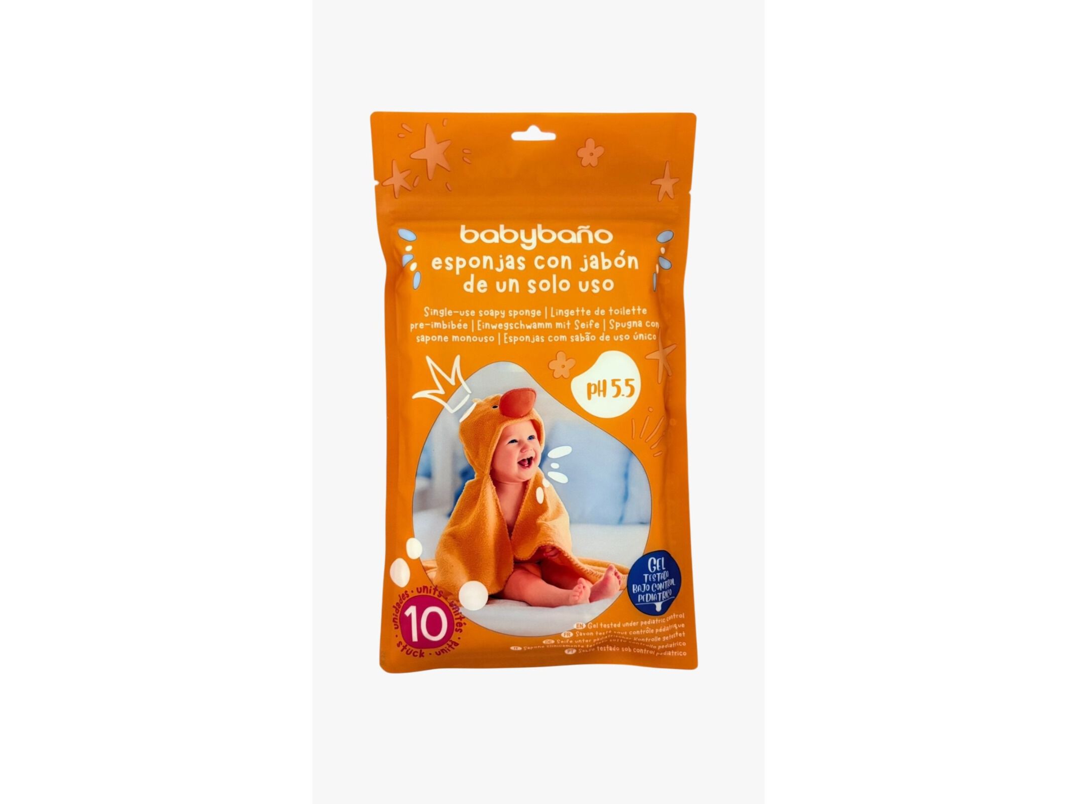 ESPONJAS BABYBA&Ntilde;O COM SAB&Atilde;O USO &Uacute;NICO 10 UN