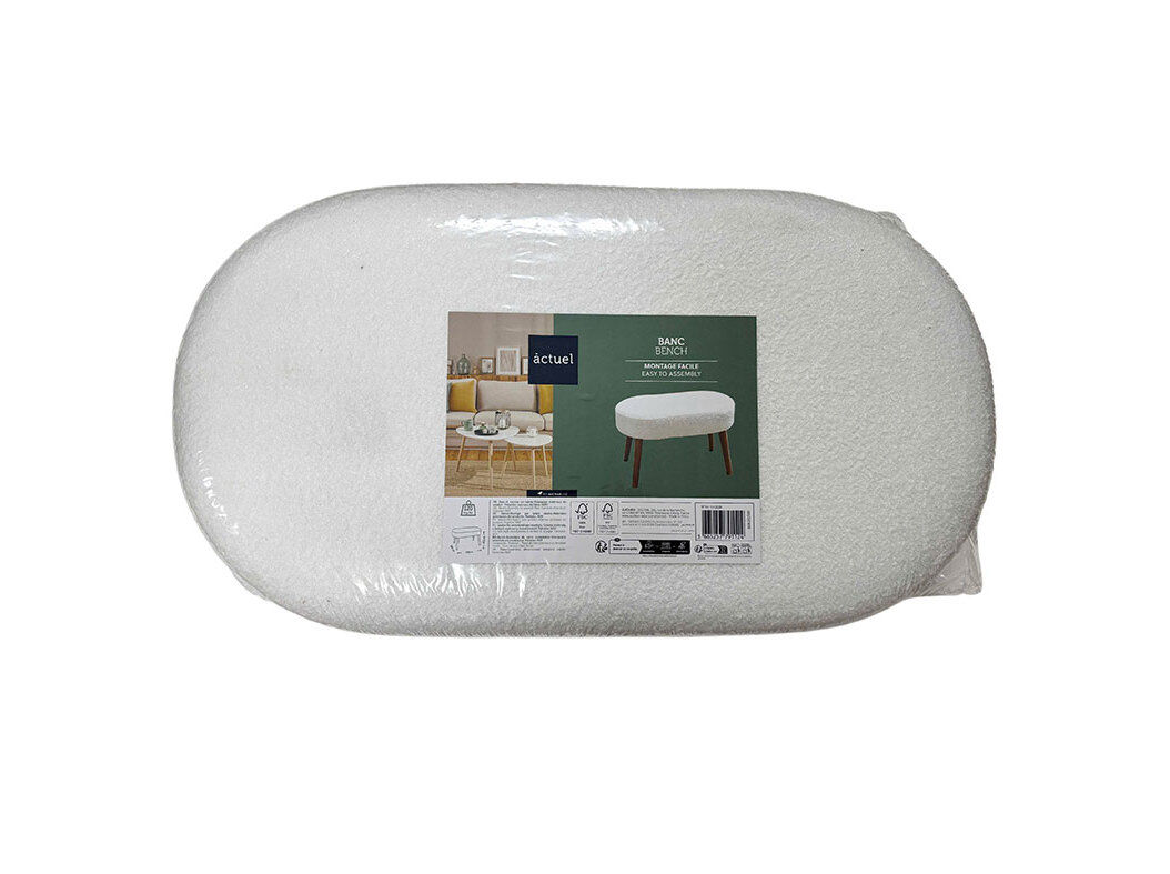 BANCO ASSENTO PELUCHE ACTUEL MADEIRA 70X38X40CM image number 1