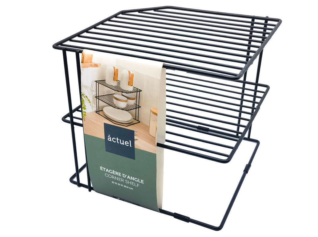 ESTANTE DE COZINHA ACTUEL EM METAL PRETO 23X23X20.5CM