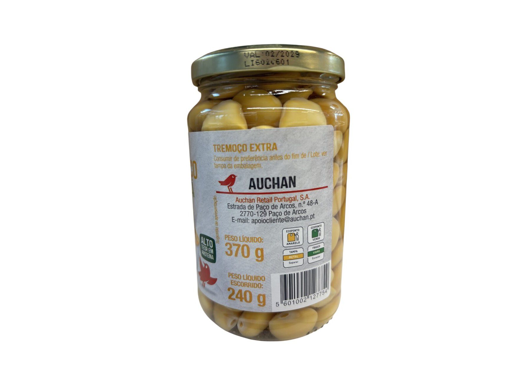 TREMO&Ccedil;O EXTRA AUCHAN FRASCO 370(240)G