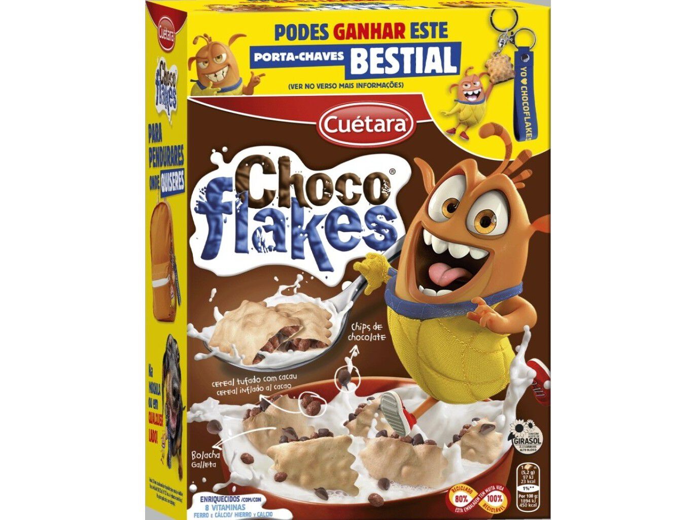 BOLACHA CU&Eacute;TARA FLAKES RECHEADA CHOCOLATE 500G