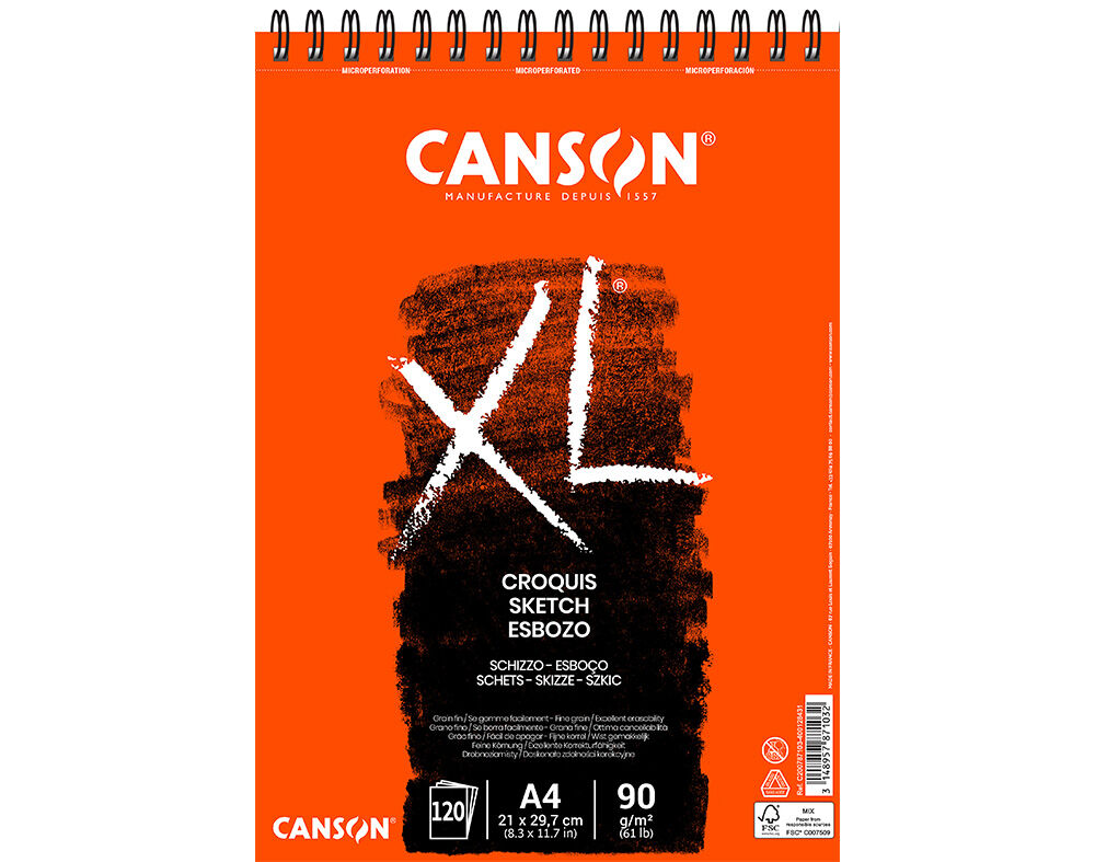 BLOCO DE DESENHO ESPIRAL CANSON XL A4 120 FOLHAS 90G image number 0
